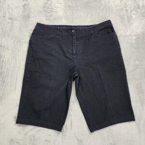 Vintage Basic Editions Shorts Womens 18W Black Bermuda Twill Stretch Casual